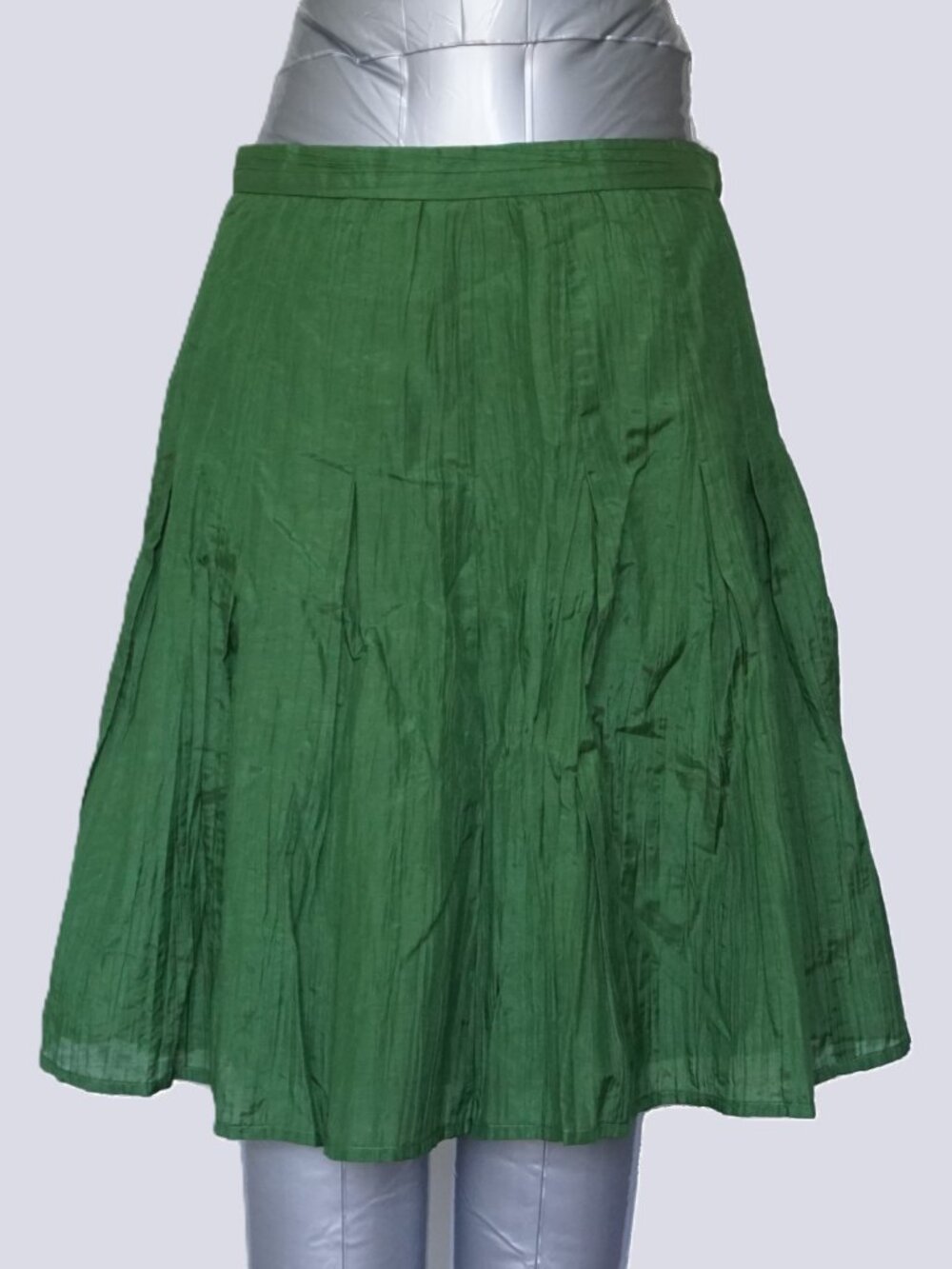 [NWT] J.Jill Women's Petite Cotton And Silk Crinkle Skirt Green 0P